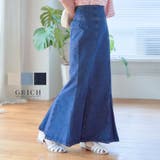 デニム ツイルハイウエストマーメイドスカート デニム | Growing Rich | 詳細画像1 