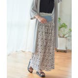 オフホワイトA | 総柄プリーツワイドパンツ プリーツ パンツ | Growing Rich