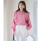 ピンク | ケープカラーラッフルデザインシャツ トップス ブラウス | Growing Rich