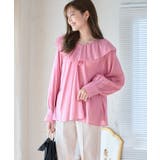 ピンク | フリル襟ブラウス トップス ブラウス | Growing Rich