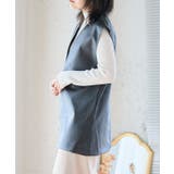 Vネックフェイクレザーベスト トップス ベスト | Growing Rich | 詳細画像3