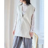 Vネックフェイクレザーベスト トップス ベスト | Growing Rich | 詳細画像4