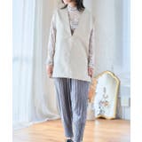 Vネックフェイクレザーベスト トップス ベスト | Growing Rich | 詳細画像5