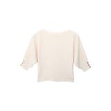 オフホワイト | 選べる袖丈 袖スタッズニット トップス | Growing Rich