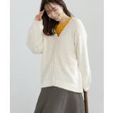 アイボリー | 起毛ブークレニットカーディガン ニットカーディガン レディース | Growing Rich