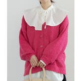 ピンク | 起毛ブークレニットカーディガン ニットカーディガン レディース | Growing Rich