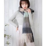 起毛ブロックチェック柄マフラー マフラー レディース | Growing Rich | 詳細画像6 