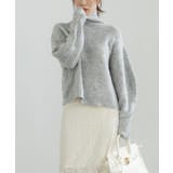 杢グレー | ランタンスリーブハイネックニット ニット レディース | Growing Rich