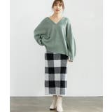 深Vネック天竺ニット ニット レディース | Growing Rich | 詳細画像14 