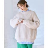 アイボリー | ローゲージオーバーサイズニット ニット レディース | Growing Rich