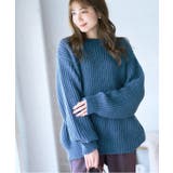 ブルーGRN | ローゲージオーバーサイズニット ニット レディース | Growing Rich