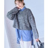 ブラックミックス | ループ編みショートニット ニット レディース | Growing Rich