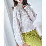 編み地切替ハイネックニット ニット レディース | Growing Rich | 詳細画像7