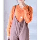 オレンジ | 起毛ブークレニットチュニック ニット レディース | Growing Rich