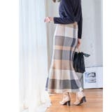チェック柄マーメイドニットスカート M L | Growing Rich | 詳細画像2