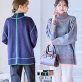 配色パイピングハイネックニット ニット レディース | Growing Rich | 詳細画像1 