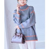 配色パイピングハイネックニット ニット レディース | Growing Rich | 詳細画像9 