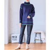 配色パイピングハイネックニット ニット レディース | Growing Rich | 詳細画像2 