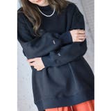 ブラック | 袖ロゴ入り裏起毛ビッグスウェット トレーナー 裏起毛 | Growing Rich