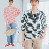 ボーダーキーネックニット ニット レディース | Growing Rich | 詳細画像1 