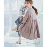 モーブBR | バンドカラー ティアード チュニック | Growing Rich