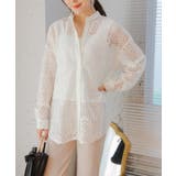 バンドカラーレースシャツ レース ブラウス | Growing Rich | 詳細画像11