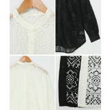 バンドカラーレースシャツ レース ブラウス | Growing Rich | 詳細画像14