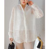 バンドカラーレースシャツ レース ブラウス | Growing Rich | 詳細画像8