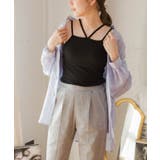 ブラック | カップ付きテレコキャミ ブラトップ カップ付 | Growing Rich