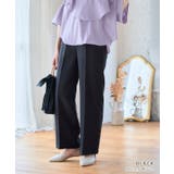 ブラック | センタープレスカラーパンツ パンツ レディース | Growing Rich