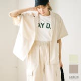 リネンライクシャツジャケット シャツジャケット レディース | Growing Rich | 詳細画像1