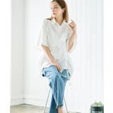 フロントシャーリング5分袖シャツ トップス レディース | Growing Rich | 詳細画像2