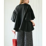 袖スリット異素材フレアトップス フレアスリーブ 半袖 | Growing Rich | 詳細画像10 