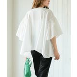 袖スリット異素材フレアトップス フレアスリーブ 半袖 | Growing Rich | 詳細画像6 