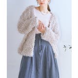 グレージュ | フェイクボア カーディガン レディース | Growing Rich
