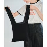 ブラック | ストレッチリブトートバッグ バッグ レディース | Growing Rich