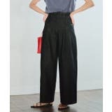 ブラック | リジットデニムタックワイドパンツ タック入り デニム | Growing Rich