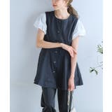 エステルツイルペプラムジレ ジレ ベスト | Growing Rich | 詳細画像5