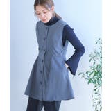 グレー | エステルツイルペプラムジレ ジレ ベスト | Growing Rich