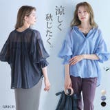 ボリューム袖シアーブラウス シアー シャツ | Growing Rich | 詳細画像1