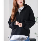 ブラック | ハーフジップニットプルオーバー ニット レディース | Growing Rich