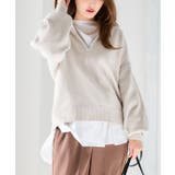 ハーフジップニットプルオーバー ニット レディース | Growing Rich | 詳細画像14