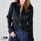 襟付きWジップカーディガン カーディガン レディース | Growing Rich | 詳細画像1 