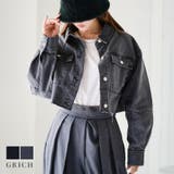 カットオフデニムショートジャケット デニムジャケット レディース | Growing Rich | 詳細画像1