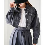 グレー | カットオフデニムショートジャケット デニムジャケット レディース | Growing Rich