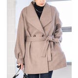 杢ブラウン | バックタックミドルコート ハーフコート レディース | Growing Rich