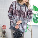 チェック柄ニット 洗えるニット チェック柄ニット | Growing Rich | 詳細画像1