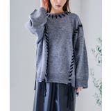 グレー | アルパカタッチステッチニット ニット レディース | Growing Rich