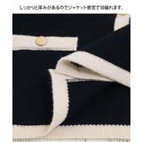ノーカラー配色ニットジャケット 配色ニット ジャケット | Growing Rich | 詳細画像3