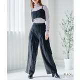 ブラック | ピンストライプワイドタックパンツ ボトムス パンツ | Growing Rich